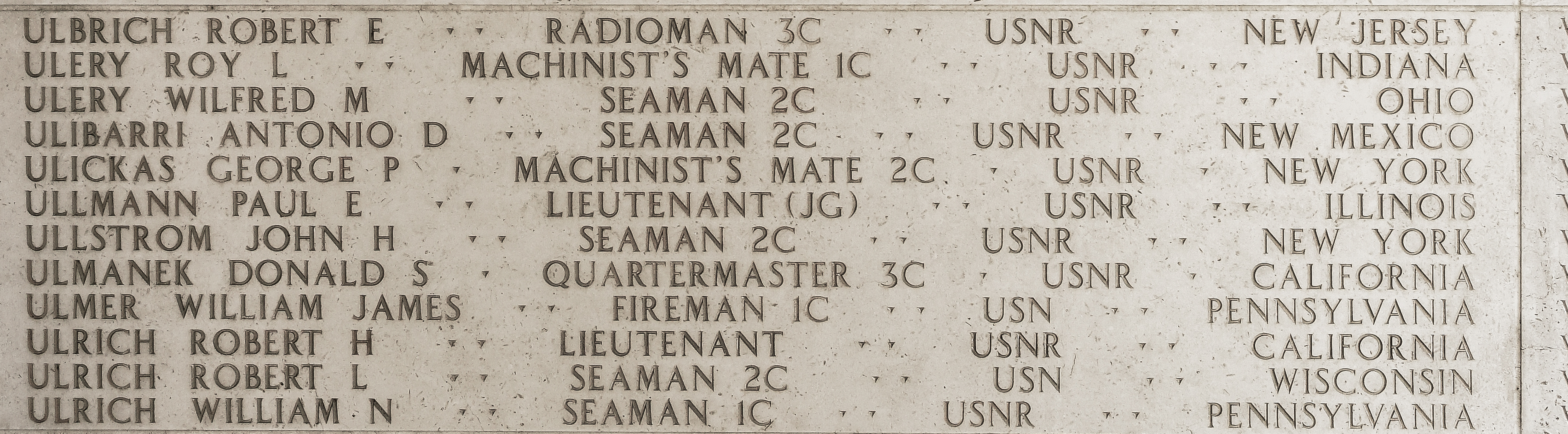 Robert E. Ulbrich, Radioman Third Class